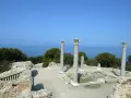 Rovine antiche con colonne si affacciano sul mare blu intenso, un paesaggio suggestivo sull'isola di Giannutri.